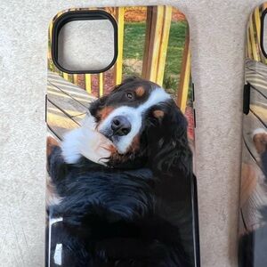 Cellphone case for iPhone 13 Charming Dog Portrait Phone Case - Black and White